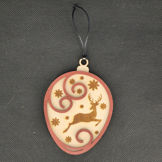 Boule de Noël Cerf gravé
