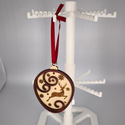Boule de Noël Cerf gravé