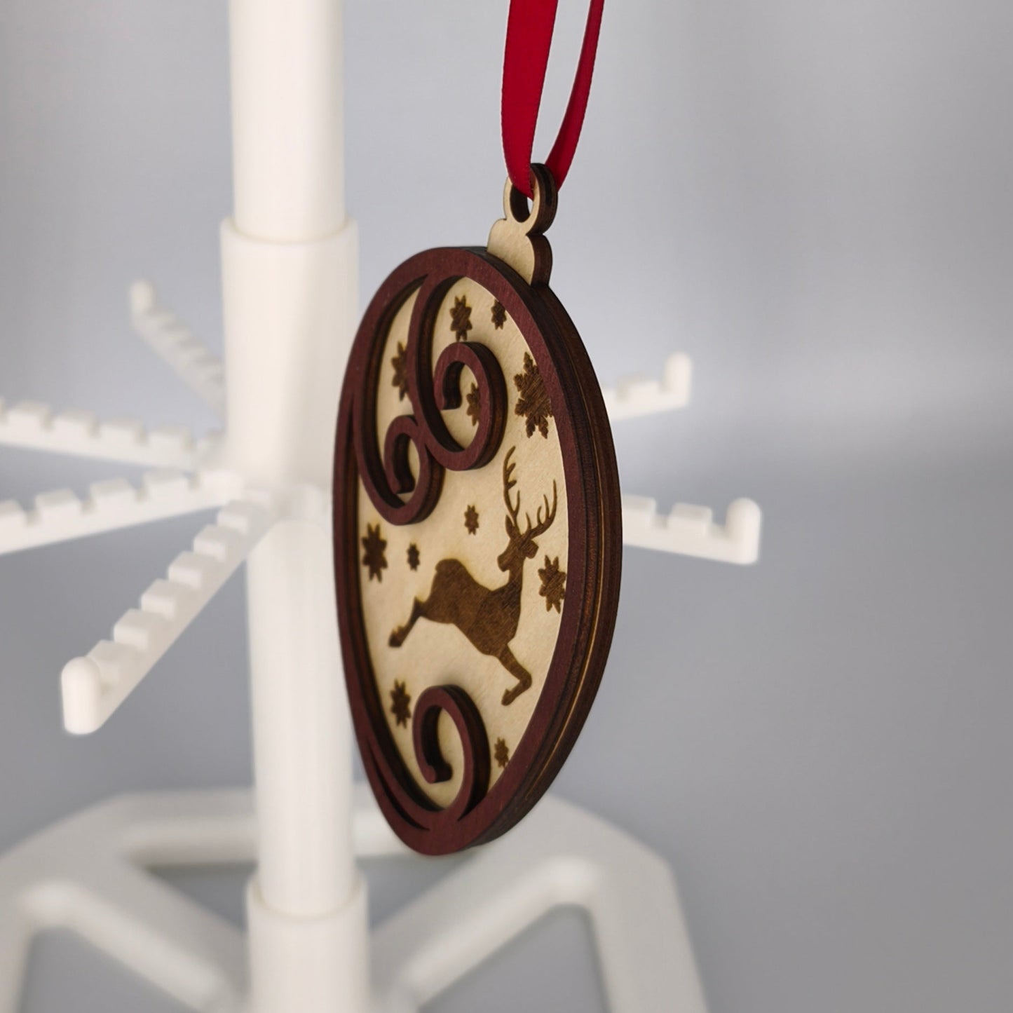 Boule de Noël Cerf gravé