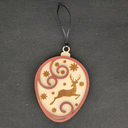 Boule de Noël Cerf gravé