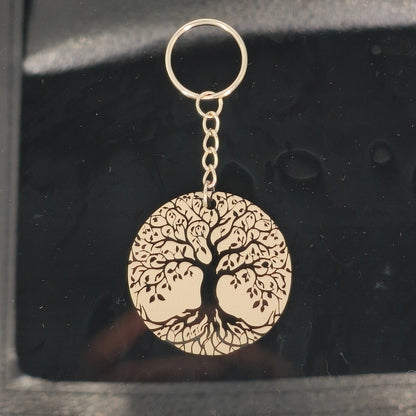 porte clef arbre de vie et personnalisation au verso