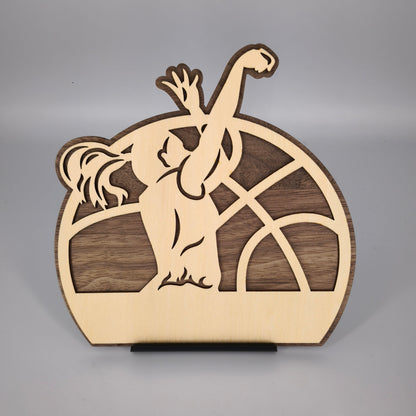 Déco Bois joueuse de Basketball Personnalisable