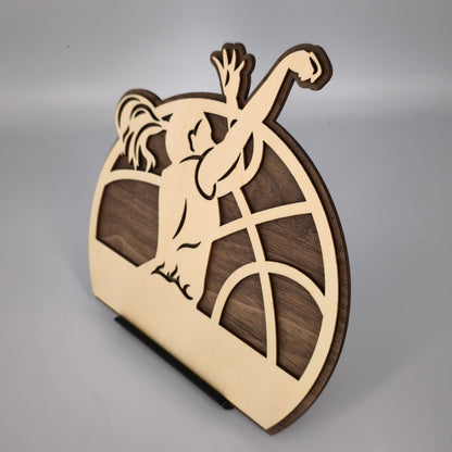 Déco Bois joueuse de Basketball Personnalisable